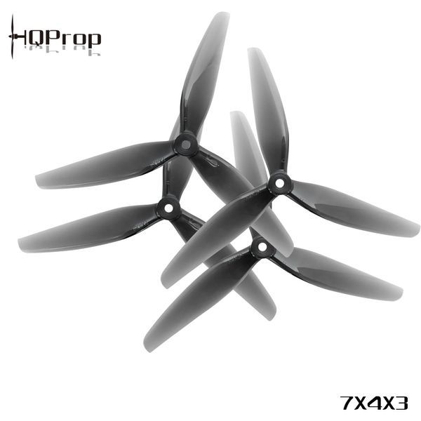 Пропелери 7X4X3 HQProp Light Grey (2CW+2CCW) Poly Carbonate 7х4х3 до дрону 4шт (комплект) (0760625795445) 7X4X3 фото